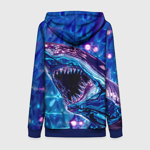 Женская толстовка на молнии Фиолетовая акула / 3D-Синий – фото 2