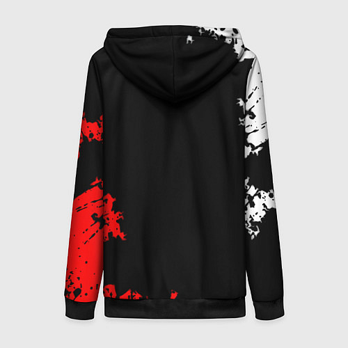 Женская толстовка на молнии Россия спорт краски / 3D-Черный – фото 2