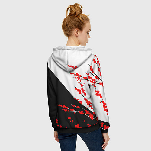 Женская толстовка на молнии Tokyo Dragon / 3D-Черный – фото 4