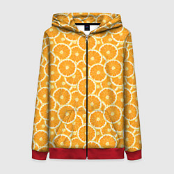 Женская толстовка на молнии Ломтики апельсина