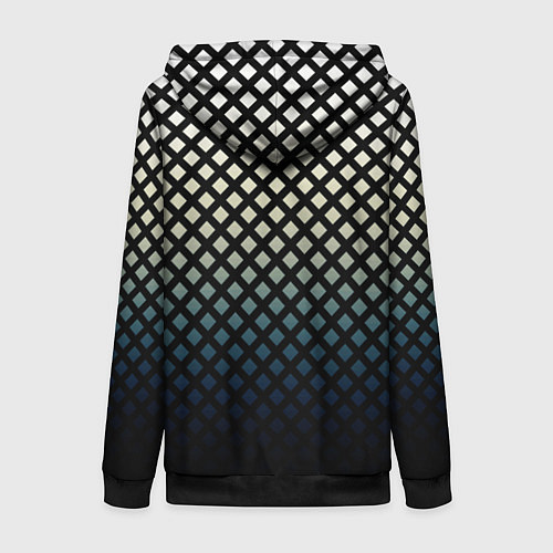 Женская толстовка на молнии Лунный градиент под сеткой / 3D-Черный – фото 2