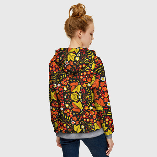 Женская толстовка на молнии Русский народный узор / 3D-Меланж – фото 4