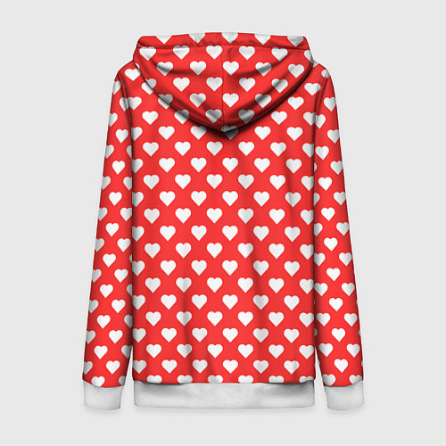 Женская толстовка на молнии Сердечный фон / 3D-Белый – фото 2