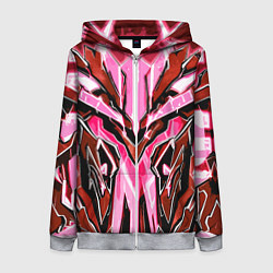 Женская толстовка на молнии Розовый кибер доспех