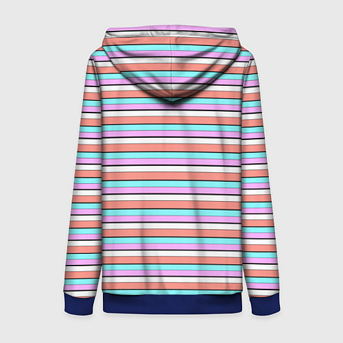 Женская толстовка на молнии Полосатый оранжевый / 3D-Синий – фото 2