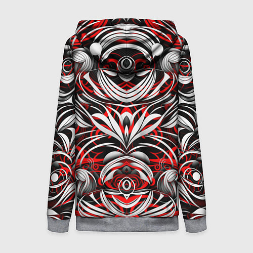 Женская толстовка на молнии Узоры паттерны / 3D-Меланж – фото 2