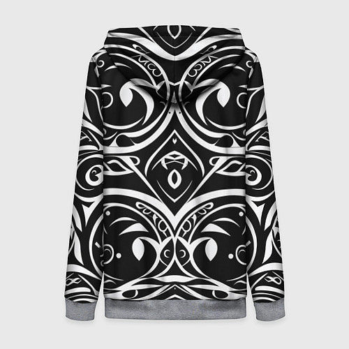 Женская толстовка на молнии Белое на чёрном / 3D-Меланж – фото 2