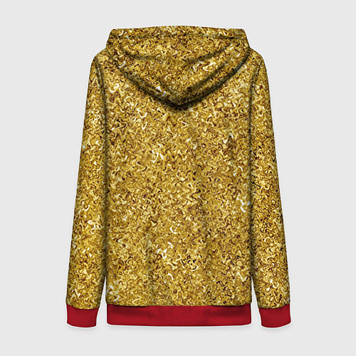 Женская толстовка на молнии Золотой волнистый с переливами / 3D-Красный – фото 2