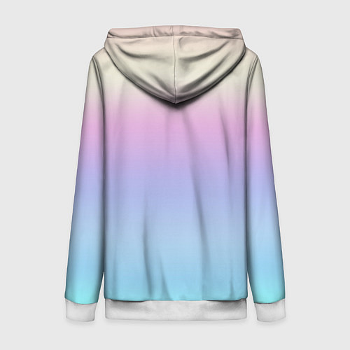 Женская толстовка на молнии Светлый голографический градиент / 3D-Белый – фото 2