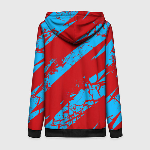 Женская толстовка на молнии Red stripes / 3D-Черный – фото 2