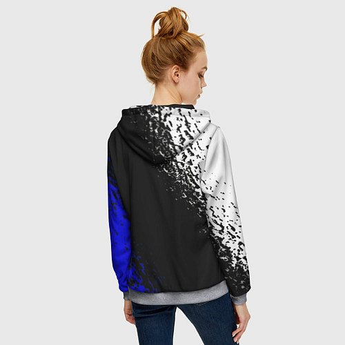 Женская толстовка на молнии Герб РФ краски текстура / 3D-Меланж – фото 4
