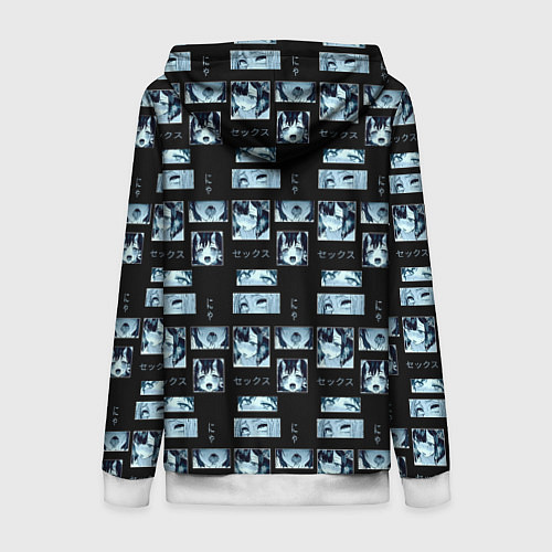 Женская толстовка на молнии Ahegao cartoon / 3D-Белый – фото 2