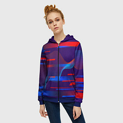 Толстовка на молнии женская Abstraction colored, цвет: 3D-синий — фото 2