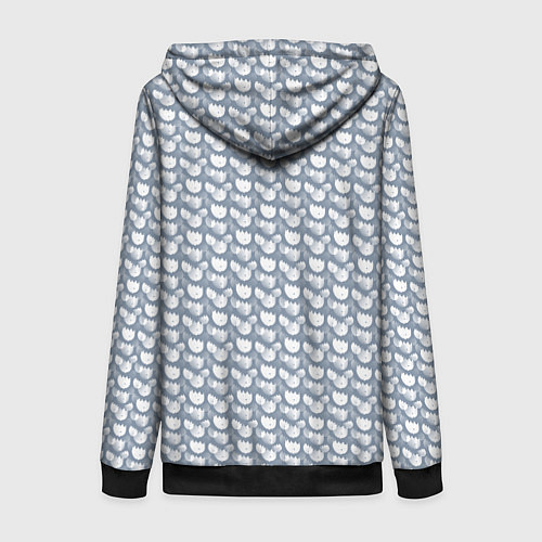 Женская толстовка на молнии Бутоны / 3D-Черный – фото 2