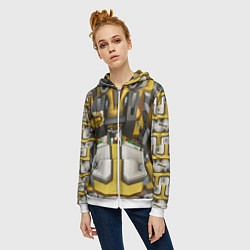 Толстовка на молнии женская Deep roock galactic броня бурильщика, цвет: 3D-белый — фото 2