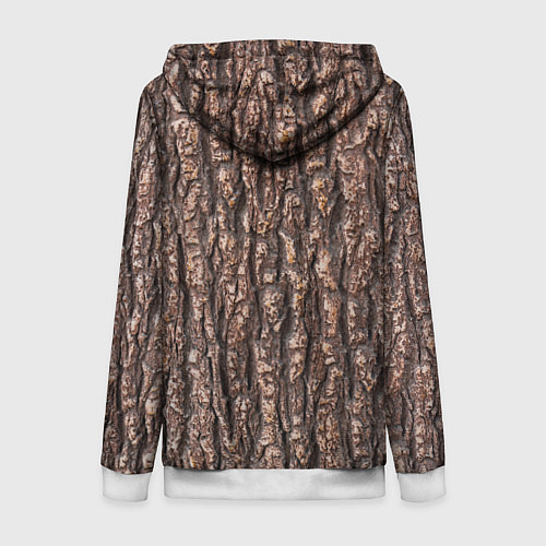 Женская толстовка на молнии Кора дерева равномерная / 3D-Белый – фото 2