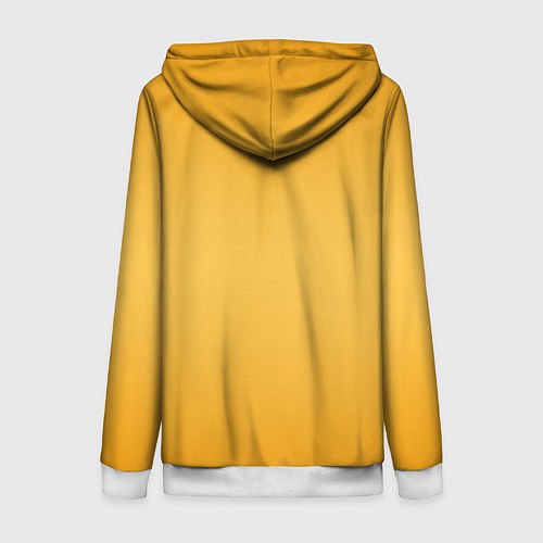 Женская толстовка на молнии Апельсиновый градиент / 3D-Белый – фото 2