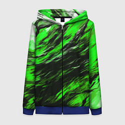 Женская толстовка на молнии Чёрная и зелёная буря