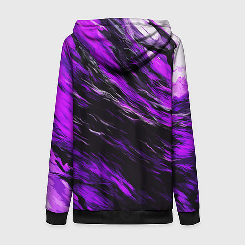 Женская толстовка на молнии Чёрная и розовая буря / 3D-Черный – фото 2