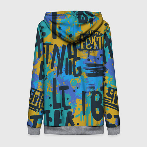 Женская толстовка на молнии Крупные буквы на цветном фоне / 3D-Меланж – фото 2