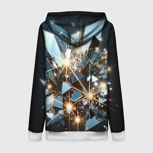 Женская толстовка на молнии Текстура с осколками / 3D-Белый – фото 2