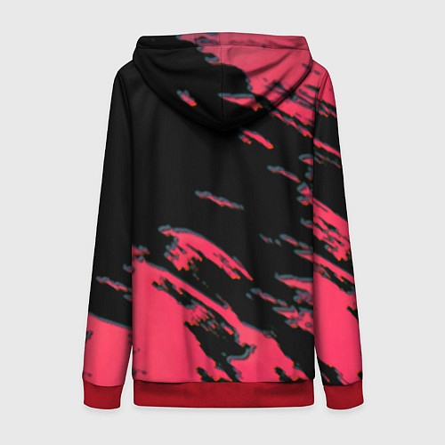 Женская толстовка на молнии NBA краски текстура / 3D-Красный – фото 2