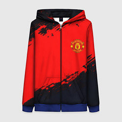 Толстовка на молнии женская Manchester United colors sport, цвет: 3D-синий