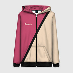 Женская толстовка на молнии Power бежево-розовый