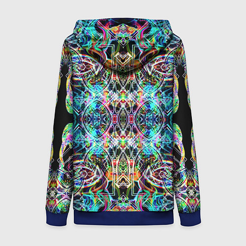 Женская толстовка на молнии Фрактальный орнамент / 3D-Синий – фото 2