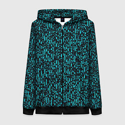 Женская толстовка на молнии Чёрно-бирюзовый абстракция