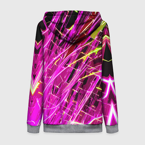 Женская толстовка на молнии Розовые энергетические линии / 3D-Меланж – фото 2