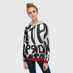 Толстовка на молнии женская Дестрой, цвет: 3D-красный — фото 2