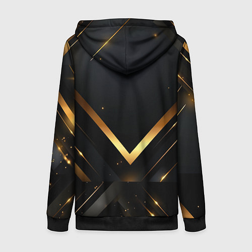 Женская толстовка на молнии Gold luxury black abstract / 3D-Черный – фото 2