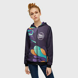 Толстовка на молнии женская Palworld graffity splash, цвет: 3D-черный — фото 2