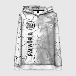 Женская толстовка на молнии Palworld glitch на светлом фоне по-вертикали