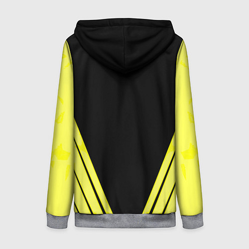 Женская толстовка на молнии Borussia geometry yellow / 3D-Меланж – фото 2