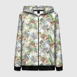 Женская толстовка на молнии Российские денежные купюры