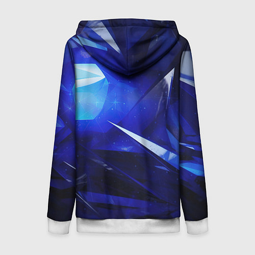 Женская толстовка на молнии Black and blue abstract background sport style / 3D-Белый – фото 2