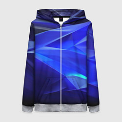 Женская толстовка на молнии Black and blue abstract background sport style