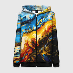 Толстовка на молнии женская Кислотные метаморфозы, цвет: 3D-черный