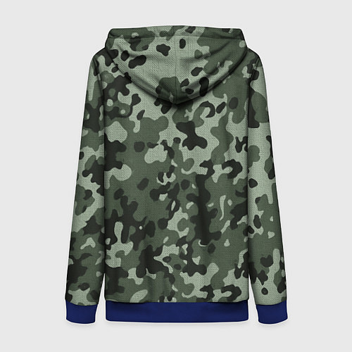 Женская толстовка на молнии Курим пляшем еб*шим камуфляж со скелетом музыканто / 3D-Синий – фото 2