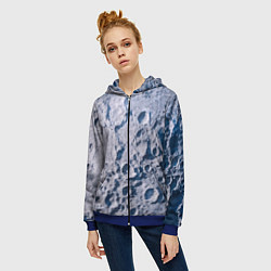 Толстовка на молнии женская Кратеры на Луне - star dust, цвет: 3D-синий — фото 2