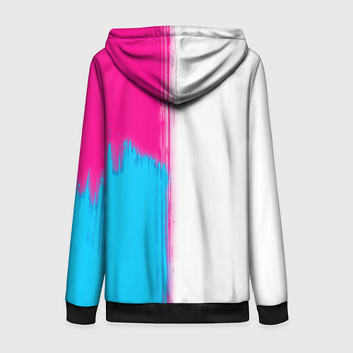 Женская толстовка на молнии Tottenham neon gradient style по-вертикали / 3D-Черный – фото 2