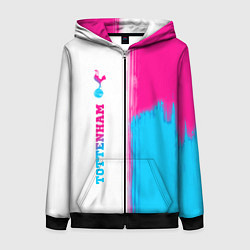 Толстовка на молнии женская Tottenham neon gradient style по-вертикали, цвет: 3D-черный