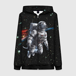 Женская толстовка на молнии The dalmatian brave cosmonaut - ai art