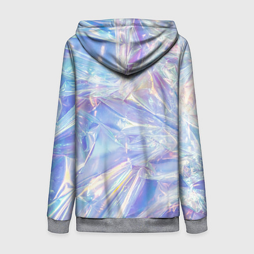 Женская толстовка на молнии Эффект голографии с пластиковой лентой / 3D-Меланж – фото 2