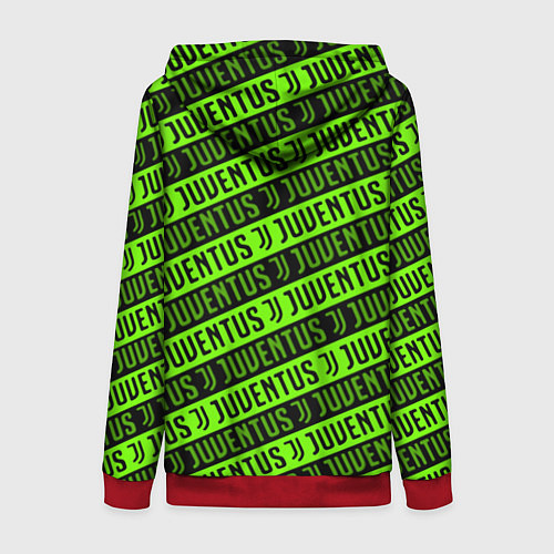 Женская толстовка на молнии Juventus green pattern sport / 3D-Красный – фото 2