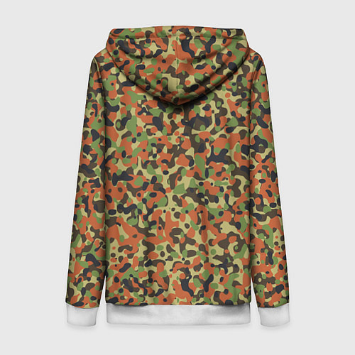 Женская толстовка на молнии Пятнистый камуфляжный паттерн / 3D-Белый – фото 2
