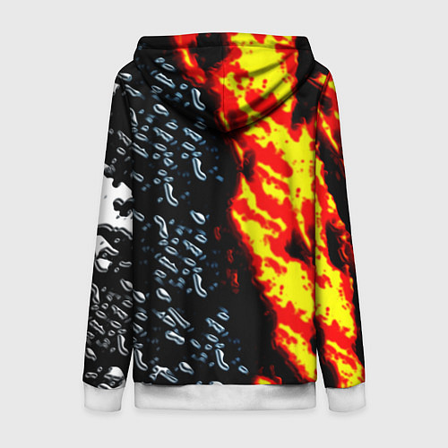 Женская толстовка на молнии Текстура огня и воды / 3D-Белый – фото 2