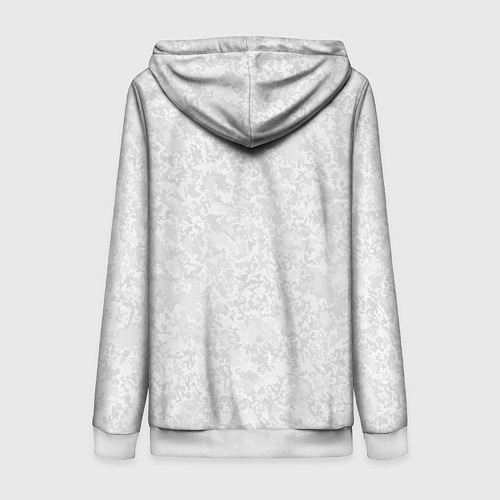 Женская толстовка на молнии Светло-серый текстура / 3D-Белый – фото 2